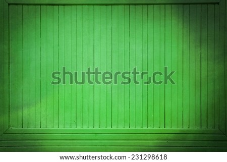 Green Colored Old Wood Backboard Billboard Background Texture. Instagram style