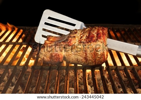 Grilled Pork Ribs on the Hot BBQ Grill