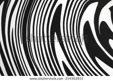 Black and White Textured Fabric with  Swirl or Zebra Pattern Background
