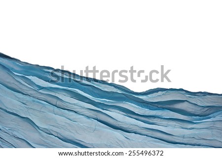 Corner Blue Aqua Water Wavy Fabric Textured Background With Free Copy Space For Text Or Image