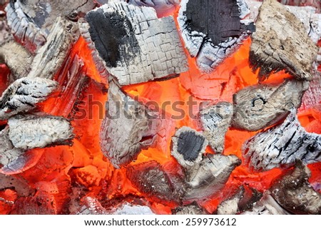 Charcoal Embers Close-up Background or Texture. You can see more fire and flame texture or background in my set