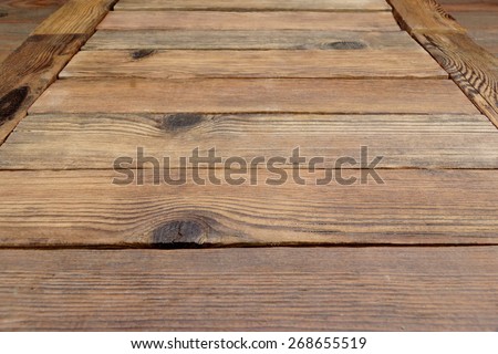 Perspective Of Rustic Rough Wood Planks Or Empty Table Or Floor  Background