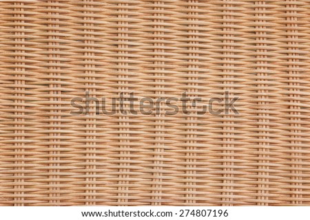 Brown Wicker Rattan Texture Horizontal Background Close-up