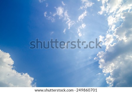 Blue sky with Light from the clouds