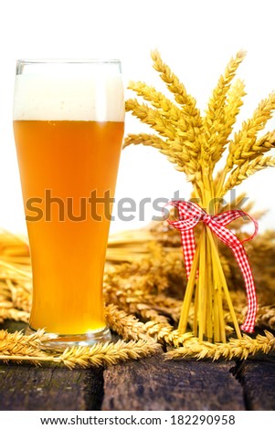 Wheat beer and wheat ears