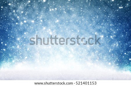 Christmas background, snow and sky