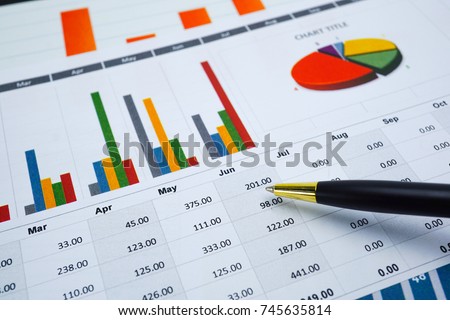 Charts and Graphs paper. Financial, Accounting, Statistics, Analytic research data and Business company meeting concept