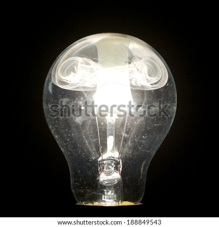 Smoke and fire filled light bulb