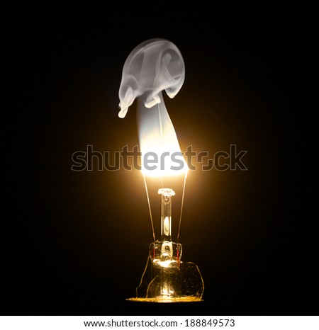 Old light bulb burning out