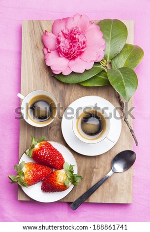 coffee in bed . romantic breakfast