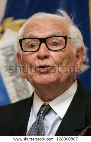 MOSCOW - JUNE 7:  French designer Pierre Cardin  attends a meeting at the Moscow State University of Design and Technology June 7, 2011 in Moscow, Russia.