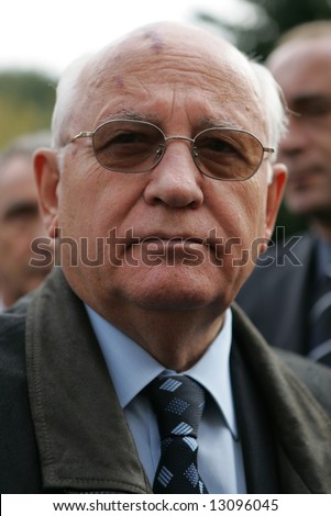 Mikhail Sergeyevich Gorbachev, the last General Secretary of the Communist Party of the Soviet Union and the last head of state of the USSR, attends a funeral ceremony on September 25, 2005.