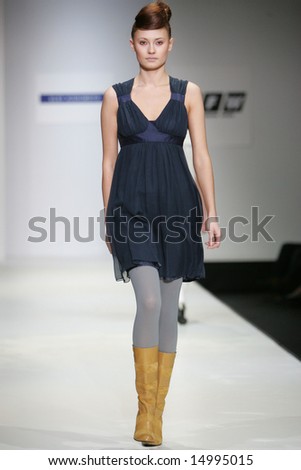 MOSCOW - APRIL 4: Model walks the runway during the Eley Kishimoto (UK)Collection as part of Russian Fashion Week April 4, 2007 in Moscow, Russia.