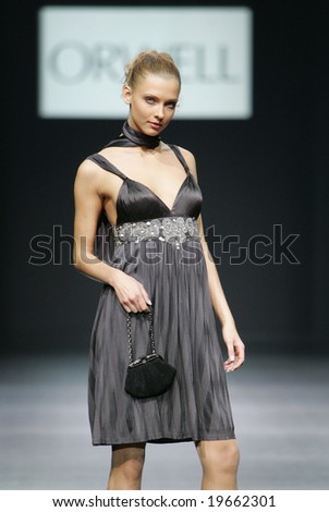 MOSCOW - OCTOBER 24: A model displays a creation by German fashion house Orwell during Moscow Fashion Week October 24, 2008 in Moscow, Russia.