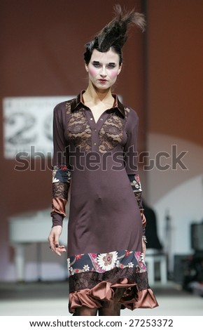 MOSCOW - MARCH 22: Model walks the runway during the Two Gun Towers Collection as part of Fashion Week on March 22, 2009 in Moscow, Russia.