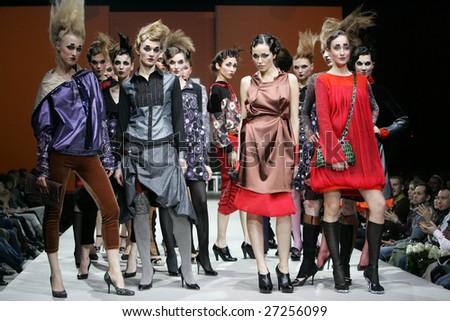MOSCOW - MARCH 22: Models walk the runway during the Two Gun Towers Collection as part of Fashion Week on March 22, 2009 in Moscow, Russia.