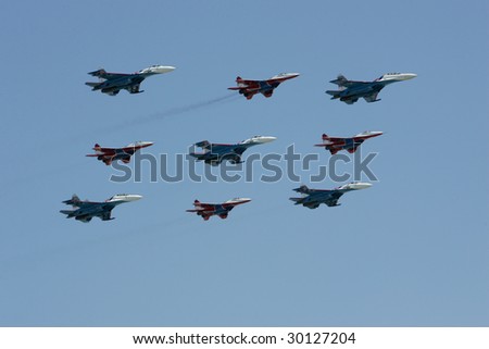 MOSCOW - MAY 9: Russian army MIG-29 