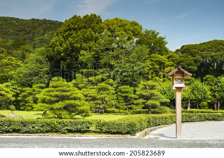 Ise, Japan - Jun 14, 2014: Ise Jingu is famous shrines in Japan. They are  consists of two shrines of the Outer Shrine (Geku) and the Inner Shrine (Naiku).