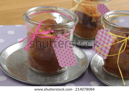 cake in a glass jar