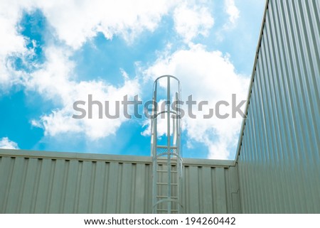 Safety Ladder of Factory with sky