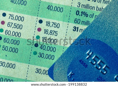 credit card background on index stock newspaper.
