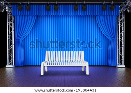 Empty chair on spot light on stage of the theater