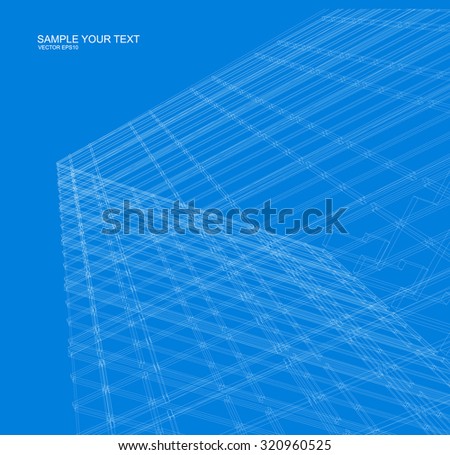 Abstract design. Modern architecture wireframe space
