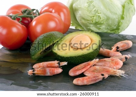 Avocado and shrimp fresh from the farm