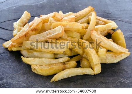 Fresh potato chips golden fried