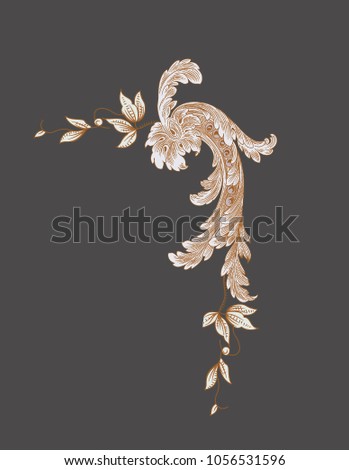 The deformation of flowers, the leaves and flowers art design