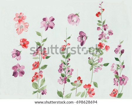 The amorous feelings of wildflowers, the leaves and flowers art design