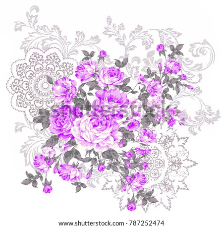 The deformation of flowers, the leaves and flowers art design