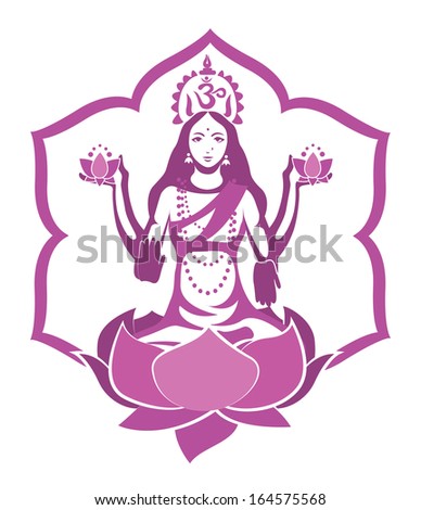 Goddess Lakshmi with lotus
