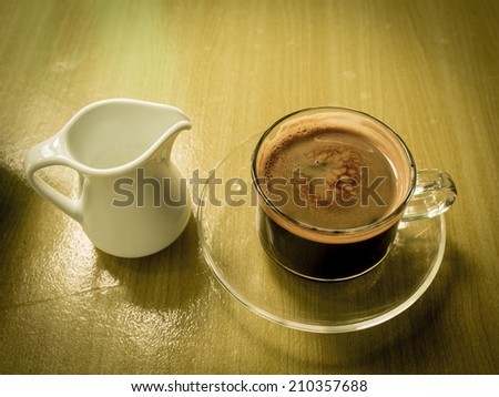 coffee, black coffee with milk