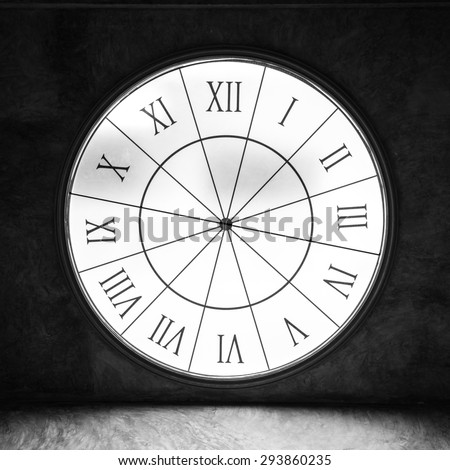 a big clock black and white
