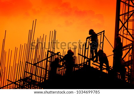 Construction worker working on a construction site,for construction teams to work in heavy industry, high ground and safety concepts.