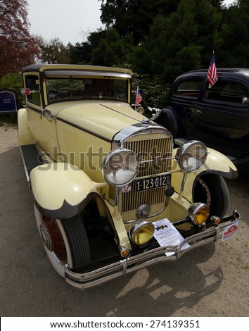 American veteran cars. Veterans meeting at the Chateau Sychrov, Czech Republic April 25, 2015