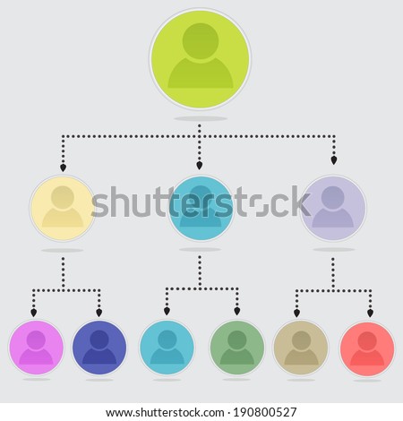 organization chart infographics, vector illustration