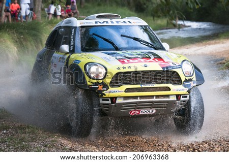 TERUEL, ARAGON/SPAIN - JULY 19: Spanish Driver, Nani Roma tries to get a good result in SS1 in Baja Aragon Rally on July 19, 2014 in Teruel