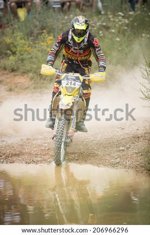 TERUEL, ARAGON/SPAIN - JULY 19: Spanish rider, Jose Manuel Pellicer, tries to get a good result on SS1 in Baja Aragon Rally on July 19, 2014 in Teruel