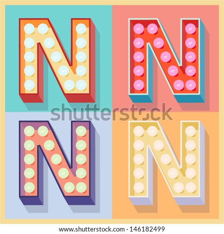 Vector illustration of simple and clear flat lamp alphabet Letter n Vector illustration of simple and clear flat lamp alphabet Letter n