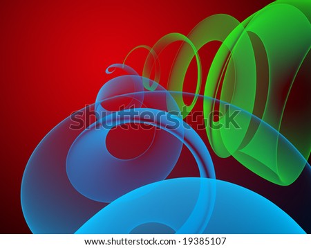 fantastic blue and green abstract background with helix