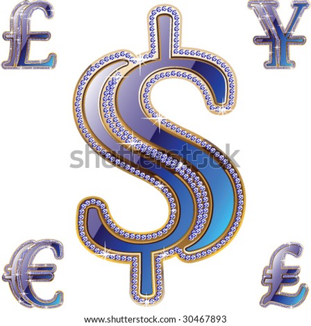 currency symbols vector. stock vector : Set of currency