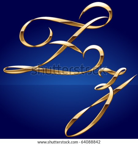 Old styled decorative characters of pure gold Character z Old styled decorative characters of pure gold Character z