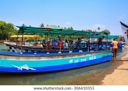 CANDOLIM, GOA, INDIA - 11 APR 2015: Sinquerim-Candolim Boat Owners Association in Goa, India.