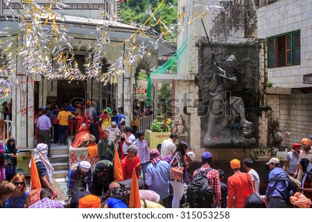 MANIKARAN, HIMACHAL PRADESH, INDIA - 17 JUN: Lord Shiva Templ in Manikaran, India - 17 JUN 2015. ManikaranÃ¢??s temple of Lord Shiva is regularly visited by hundreds of pilgrims from across the country