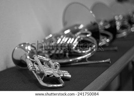 wind instrument. Trumpet. Concert Hall. Wind Instruments