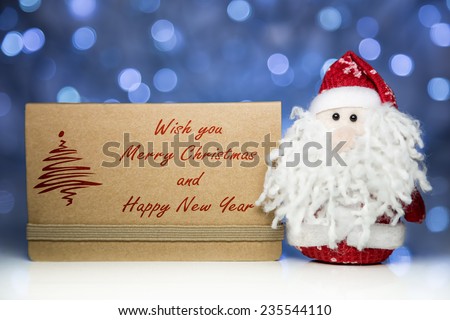 Santa Claus or Father Frost and Christmas greeting card