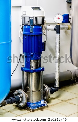 Electric water pump on pharmaceutical industry or chemical plant