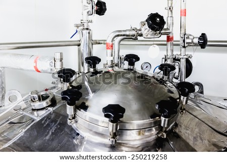 head of water boiler or tank on pharmaceutical industry or chemical plant
